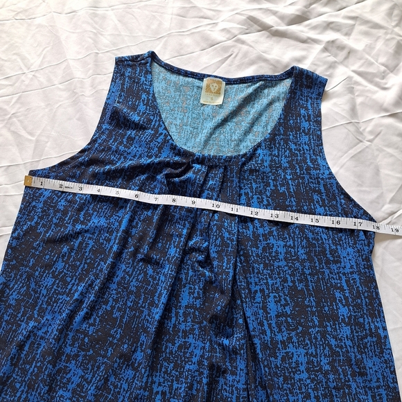 Anne Klein | Blue & black pattern women's tank top - Picture 7 of 10